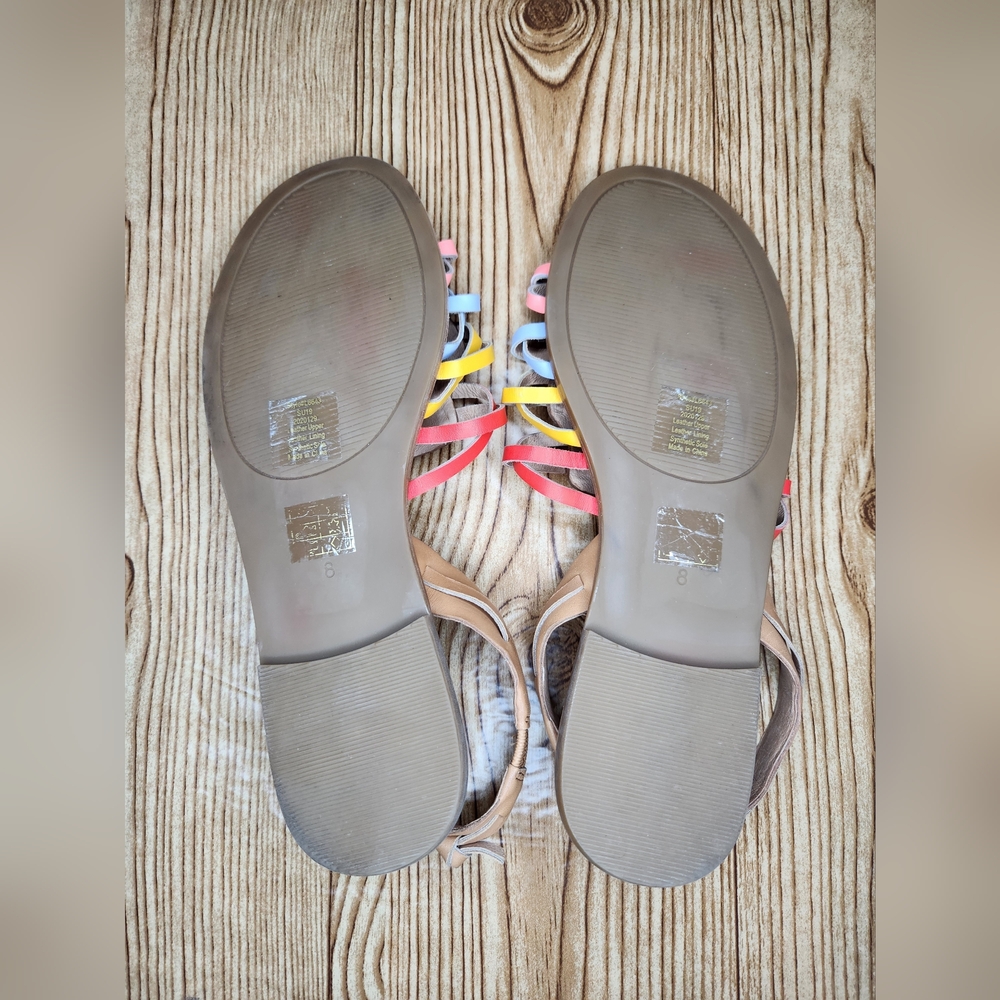 MADEWELL Maya Multi-Color‎ Rainbow Huarache Leather Sandal Size 8 - Picture 3 of 7